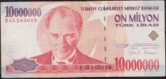 7.Emisyon 10 000 000 Lira B35 165619 Çok Temiz