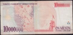 7.Emisyon 10 000 000 Lira B35 165619 Çok Temiz