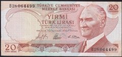 6.Emisyon 1.Tertip 20 Lira B28 064499 Çok Temiz+