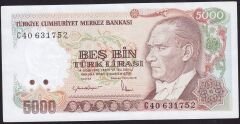 7.Emisyon 2.Tertip 5000 Lira C40 631752 Çilaltı Çil
