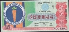 1984 9 Ekim Yarım Bilet - Y Serisi