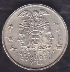1995 YILI 25 BİN LİRA DÜNYA HOŞGÖRÜ YILI ÇİLALTI