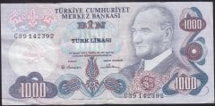 6.EMİSYON 1.TERTİP 1000 LİRA C39 142392 ÇOK TEMİZ +
