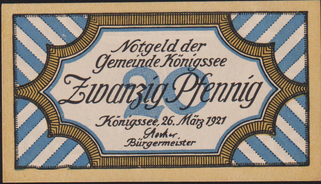 Almanya 20 Pfennig Notgeld 1921 Çilaltı Çil