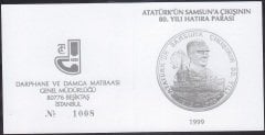 Hatıra Para Sertifikası - Atatürk'ün Samsun'a Çıkışının 80.Yılı  - 1999 Yılı