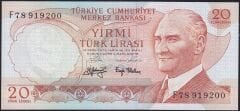 6.Emisyon 3.Tertip 20 Lira F78 919200 Çilaltı Çil