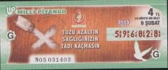 2013 9 Şubat Çeyrek Bilet - G Serisi