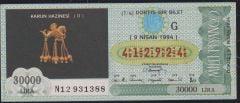 1994 9 Nisan Çeyrek Bilet - G Serisi