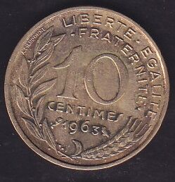 Fransa 10 Centimes 1963