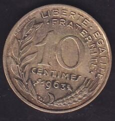 Fransa 10 Centimes 1963