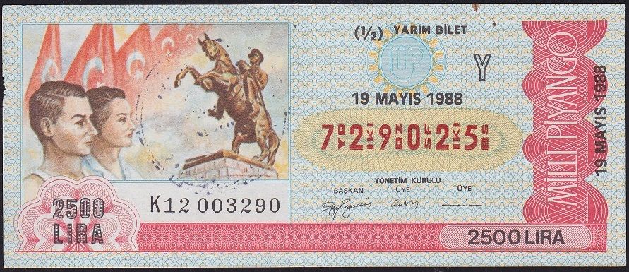1988 19 Mayıs Yarım Bilet - Y Serisi