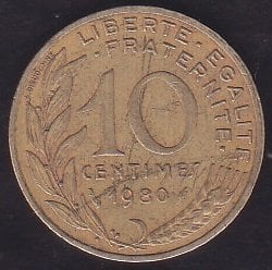 Fransa 10 Centim 1980