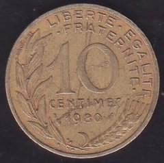 Fransa 10 Centim 1980