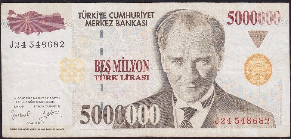 7.Emisyon 5 000 000 Lira J24 548682 Çok Temiz