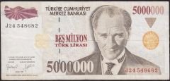 7.Emisyon 5 000 000 Lira J24 548682 Çok Temiz