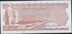 6.Emisyon 1.Tertip 20 Lira B33 451508 Çok Temiz+