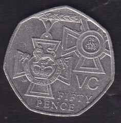 İngiltere 50 Pence 2006 - 150. Yıl Dönümü - Victoria Haçı - Hatıra Para