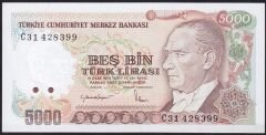 7.Emisyon 2.Tertip 5000 Lira C31 428399 Çil
