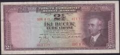 3.Emisyon 2.5 Lira Seri B13 411798 Çok Temiz+