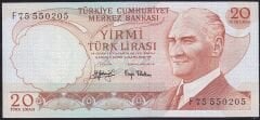 6.Emisyon 3.Tertip 20 Lira F75 550205 Çilaltı Çil
