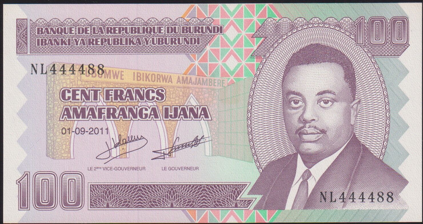 Burundi 100 Frank 2011 Çil Pick 44b ( 444488 )