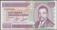 Burundi 100 Frank 2011 Çil Pick 44b ( 444488 )