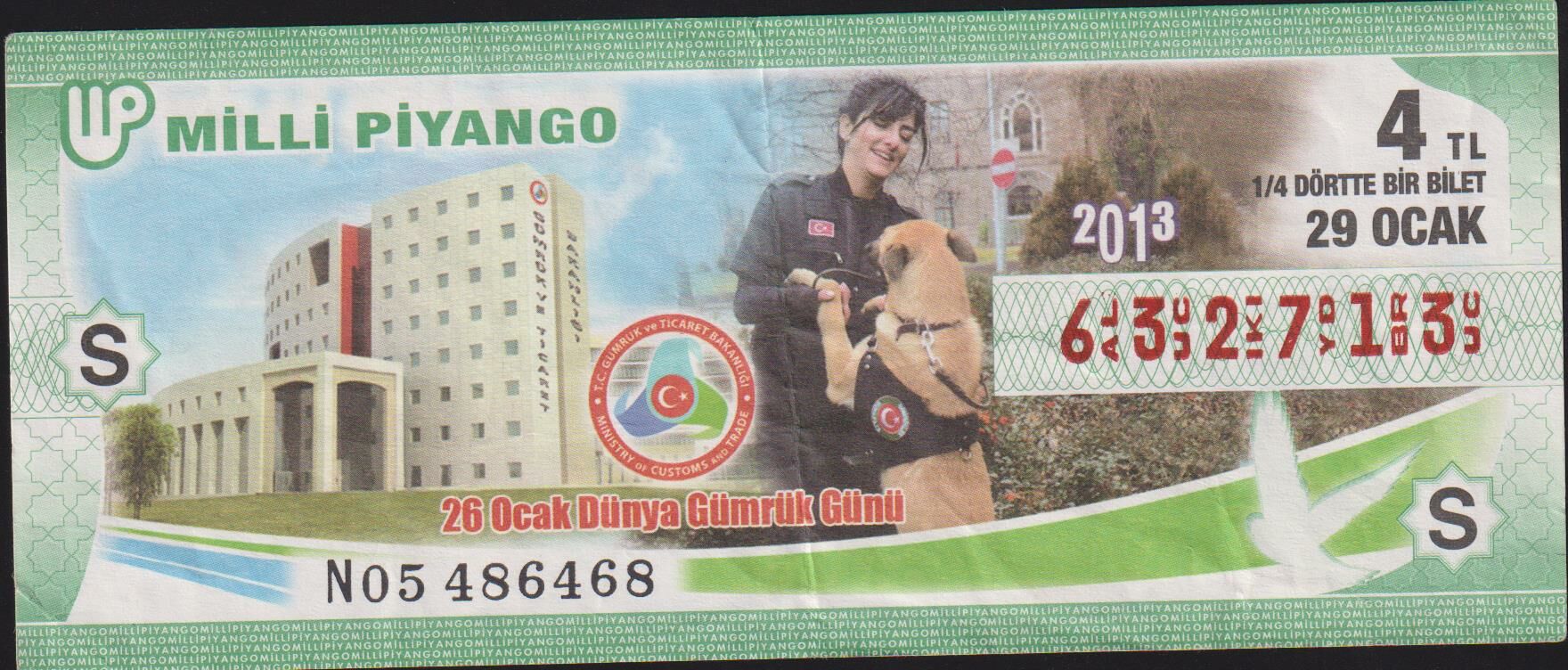2013 29 Ocak Çeyrek Bilet - S Serisi