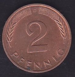 Almanya 2 Pfennig 1990 D