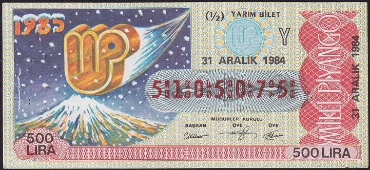 1984 31 Aralık Yarım Bilet - Y Serisi