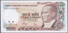 7.Emisyon 4.Tertip 5000 Lira I67 039420 Çilaltı Çil
