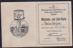 ALMANYA 1920 TARİHLİ KARNE eski para