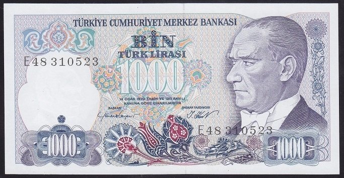 7.EMİSYON 1.TERTİP 1000 LİRA E48 310523 ÇİL