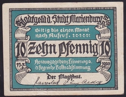 ALMANYA 10 PFENNİG NOTGELD 1920 ÇİLALTI