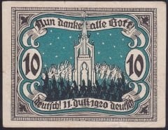 ALMANYA 10 PFENNİG NOTGELD 1920 ÇİLALTI