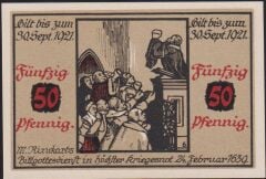 Almanya 50 Pfennig Notgeld 1921 Çil