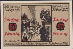 Almanya 50 Pfennig Notgeld 1921 Çil