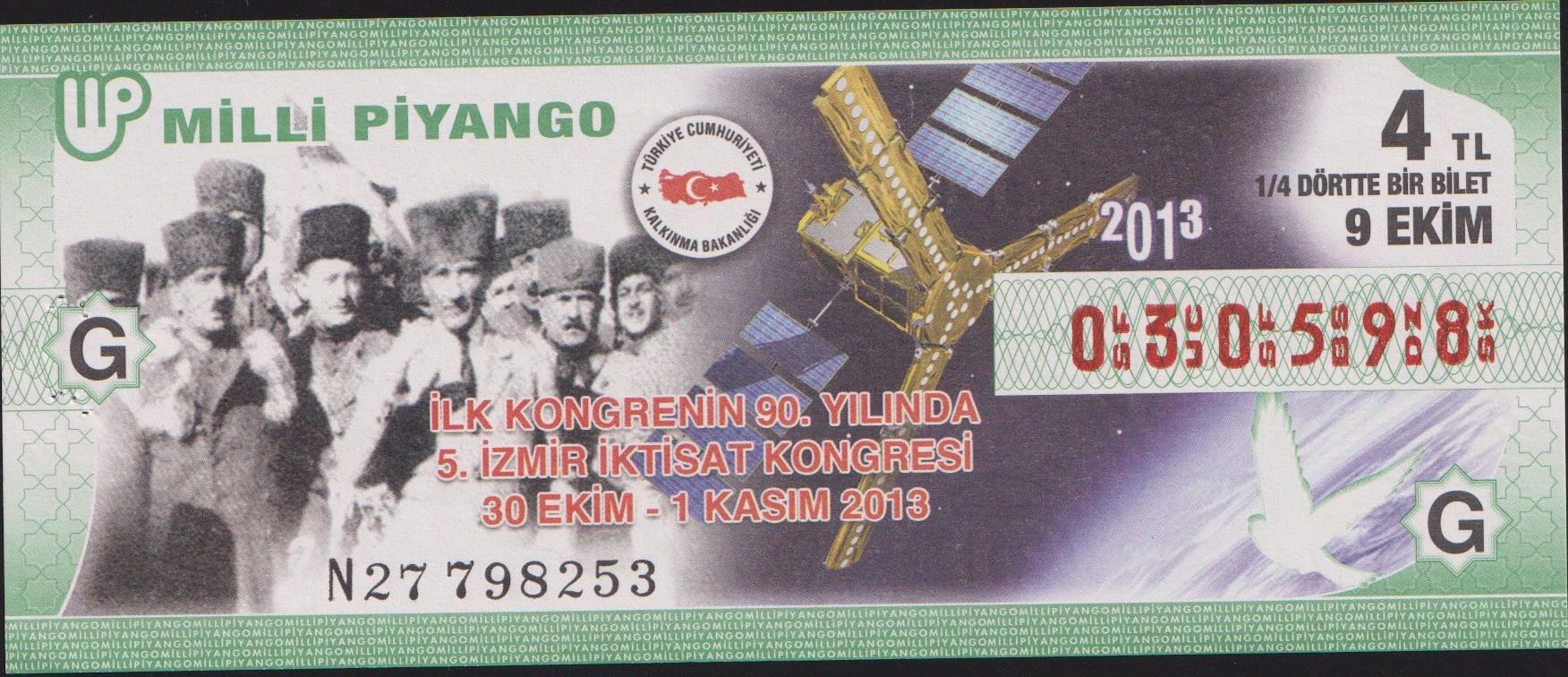 2013 9 Ekim Çeyrek Bilet - G Serisi