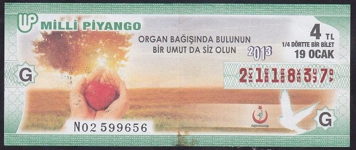 2013 19 OCAK ÇEYREK BİLET - G SERİSİ