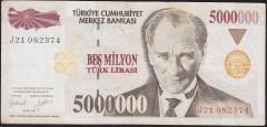 7.Emisyon 5 000 000 Lira J21 082374 Haliyle