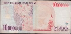 7.Emisyon 10 000 000 Lira B30 610501 Çok Temiz