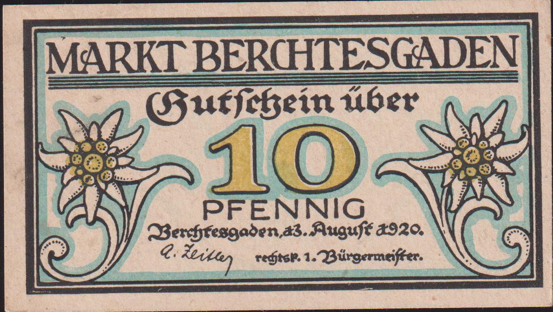 Almanya 10 Pfennig Notgeld 1920 Çil