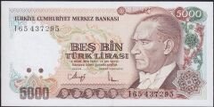 7.Emisyon 4.Tertip 5000 Lira I65 437295 Çil