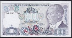 7.EMİSYON 1.TERTİP 1000 LİRA E66 182070 ÇİL