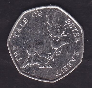 İngiltere 50 Pence 2017 - 150. Yıl Dönümü - Beatrix Potter ve Peter Rabbit'in Doğumu Hatıra Para