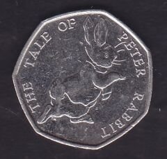 İngiltere 50 Pence 2017 - 150. Yıl Dönümü - Beatrix Potter ve Peter Rabbit'in Doğumu Hatıra Para