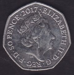 İngiltere 50 Pence 2017 - 150. Yıl Dönümü - Beatrix Potter ve Peter Rabbit'in Doğumu Hatıra Para