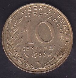 Fransa 10 Centimes 1986