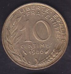 Fransa 10 Centimes 1986