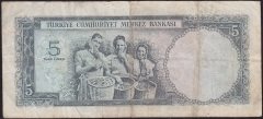 5.Emisyon 4.Tertip 5 Lira I07 498854 Çok Temiz