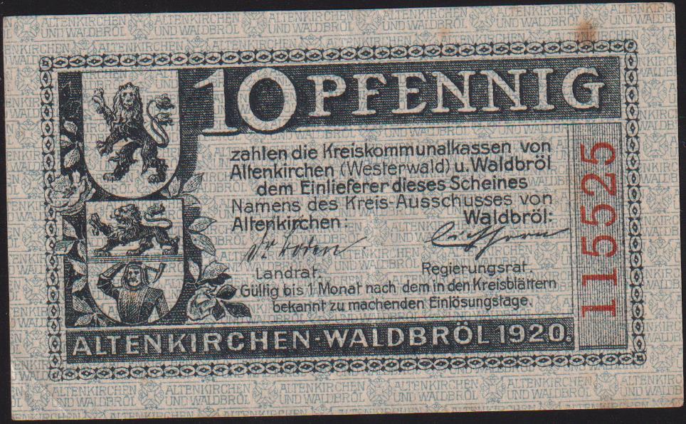 Almanya 10 Pfennig Notgeld 1920 Ççt+